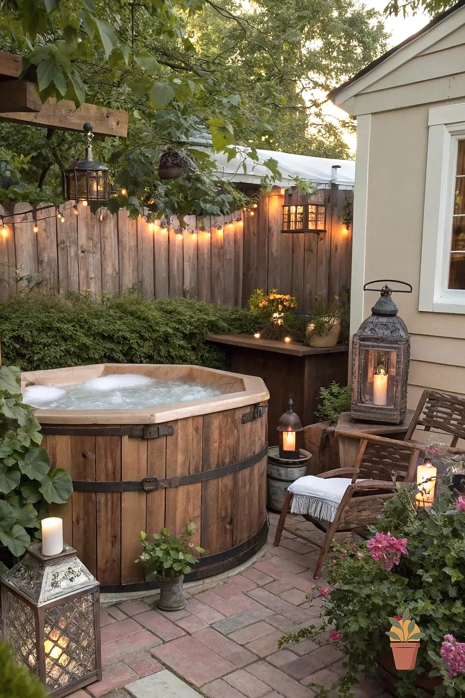 10 Hot Tub Backyard Concepts That Are Actually Achievable on a Budget 8 Reclaimed Wood Surround Panels