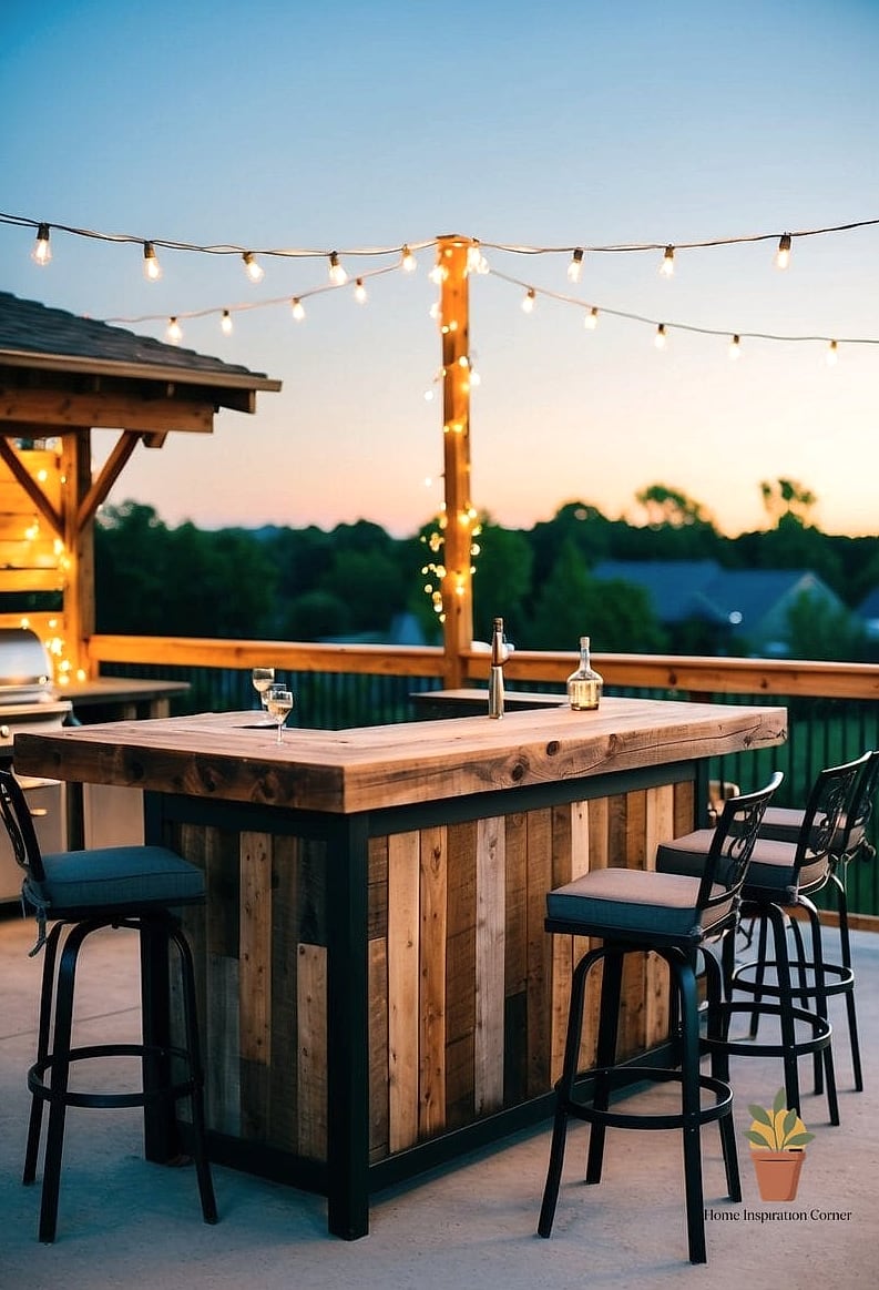 Reclaimed Wood Bar for Rustic Charm