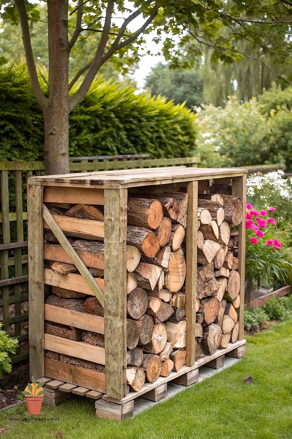 Recycled Pallet Firewood Storage