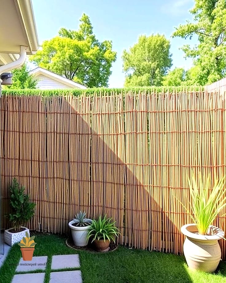 12 Privacy Wall Outdoor Concepts That Are Actually Achievable on a Budget 8 Reed Fencing for a Natural Look