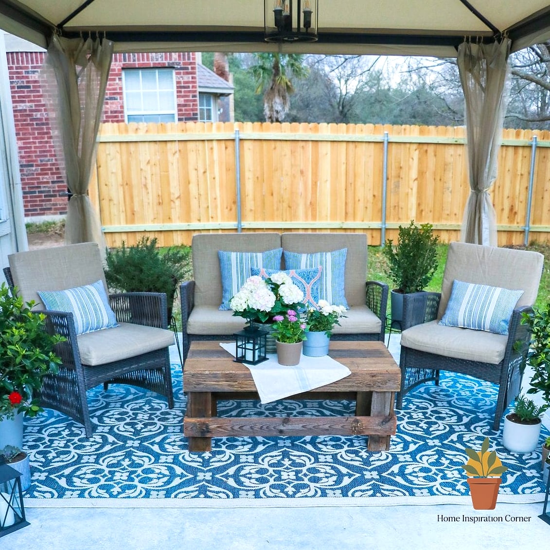 10 Outdoor Patio Decor Makeovers That Look Incredibly Expensive 8 Replace a Plain Coffee Table with a Natural Stone or Wood Slab Option