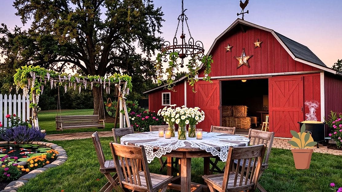 A Repurposed Barn Door Privacy Screen