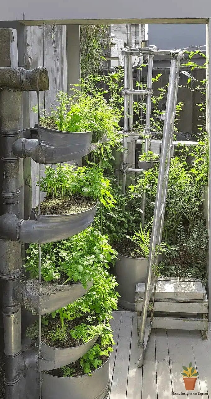 Repurposed Ladder Plant Stand