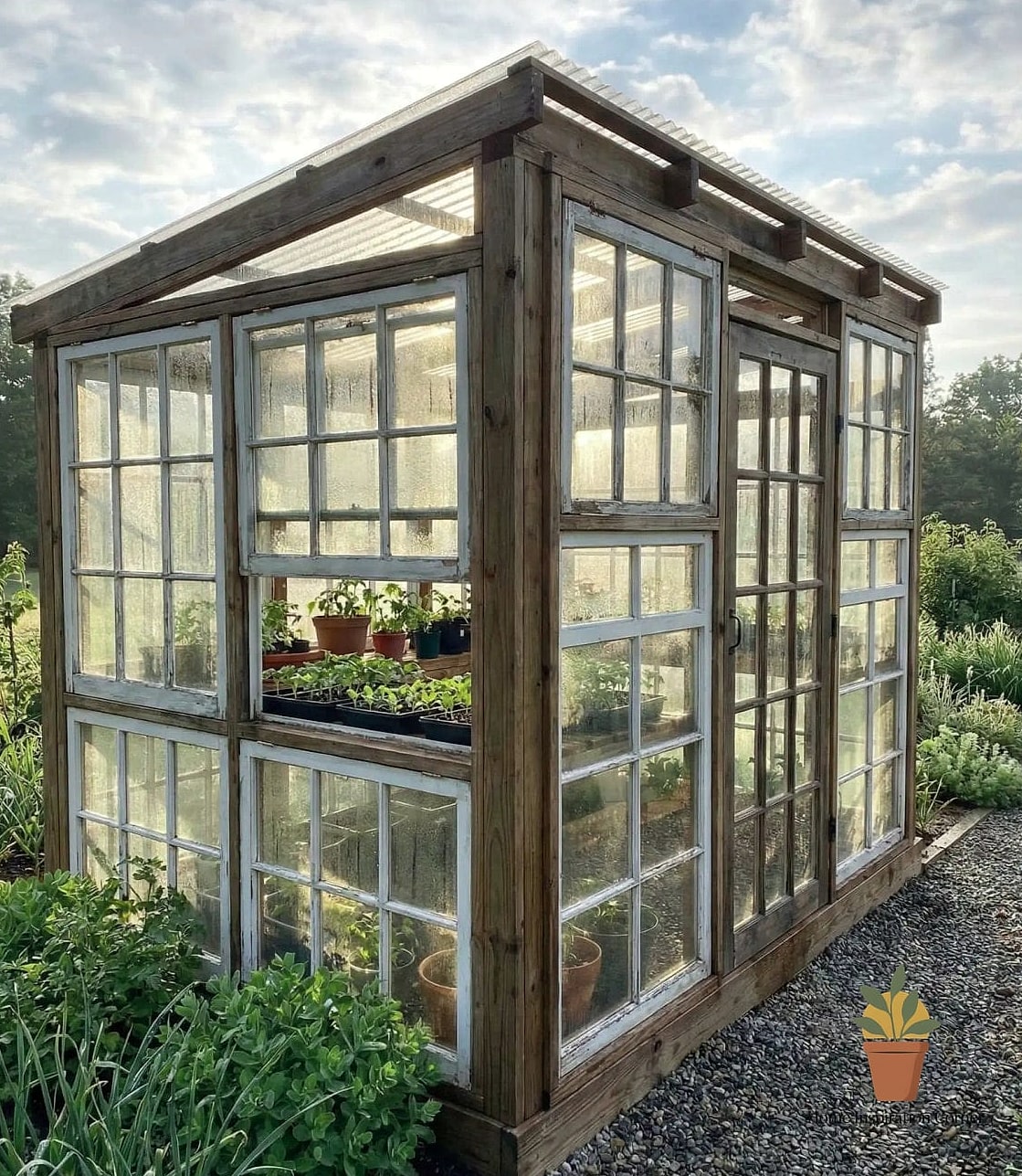 Repurposed Window Frame Trellis