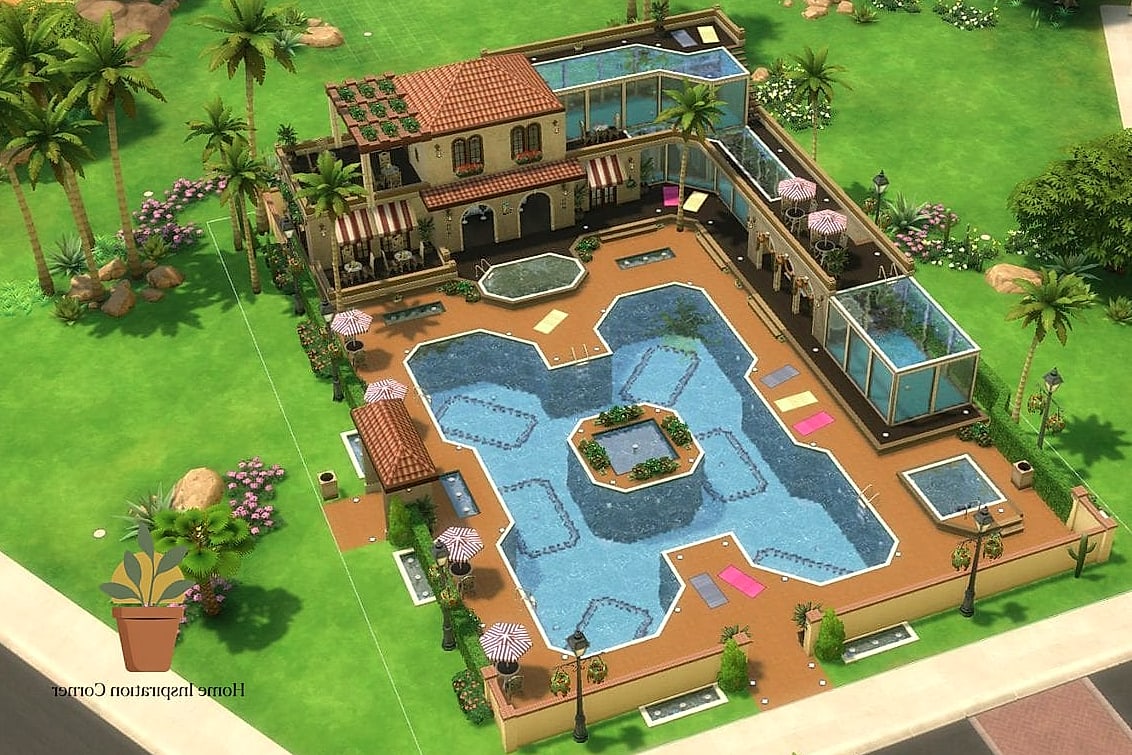27 Sims 4 Backyard Ideas Designs That Maximize Style and Function 3 Resort-Style Pool with Tanning Ledge