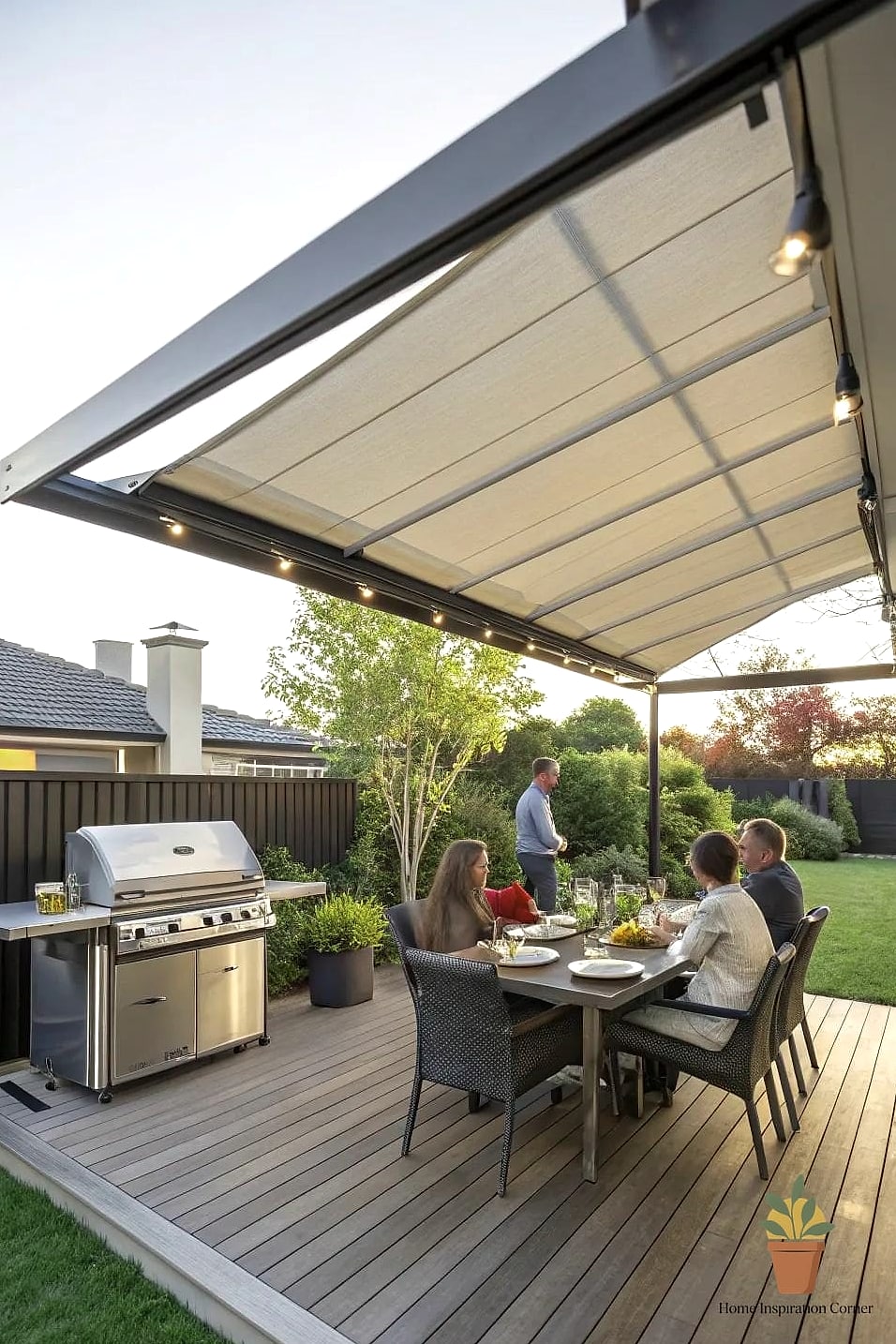 Retractable Awning Over the Patio