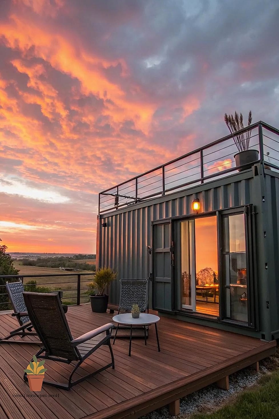 Rooftop-Style Container Patio for Small Spaces