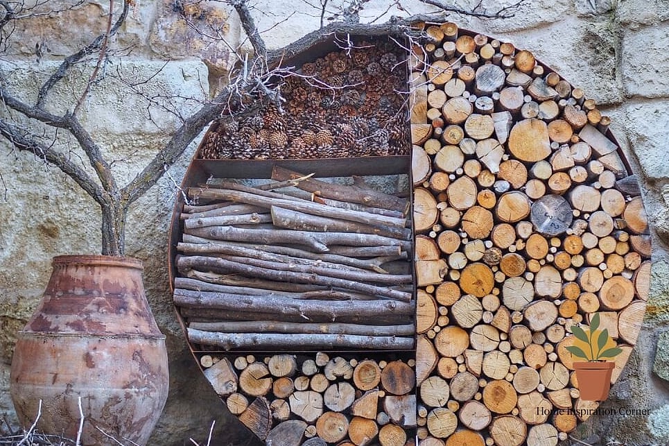 Round Stacked Wood Pile (Holz Hausen)