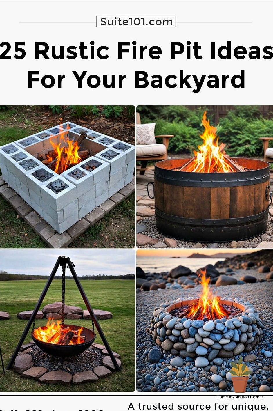 Rustic Firepit Made from a Repurposed Metal Wheel