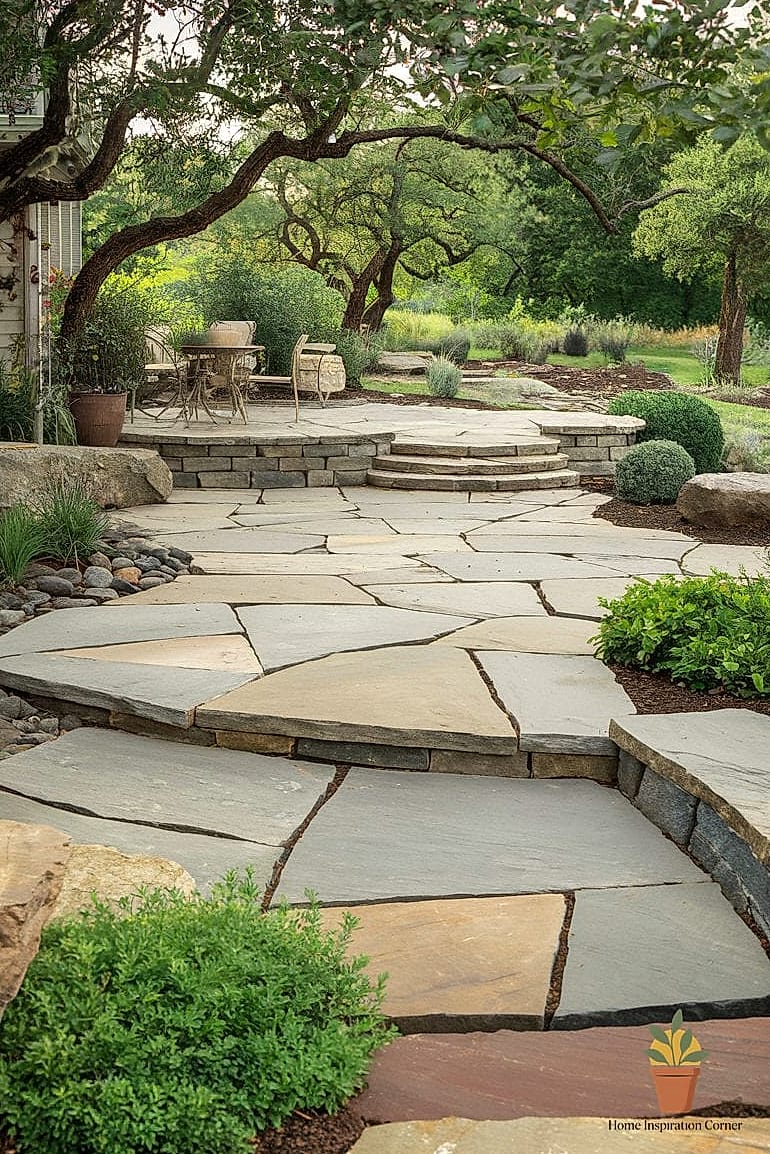 Rustic Flagstone-Look Concrete Pavers