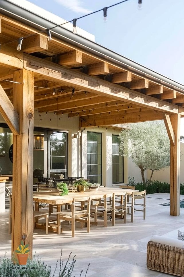 Rustic Timber Frame Patio Cover
