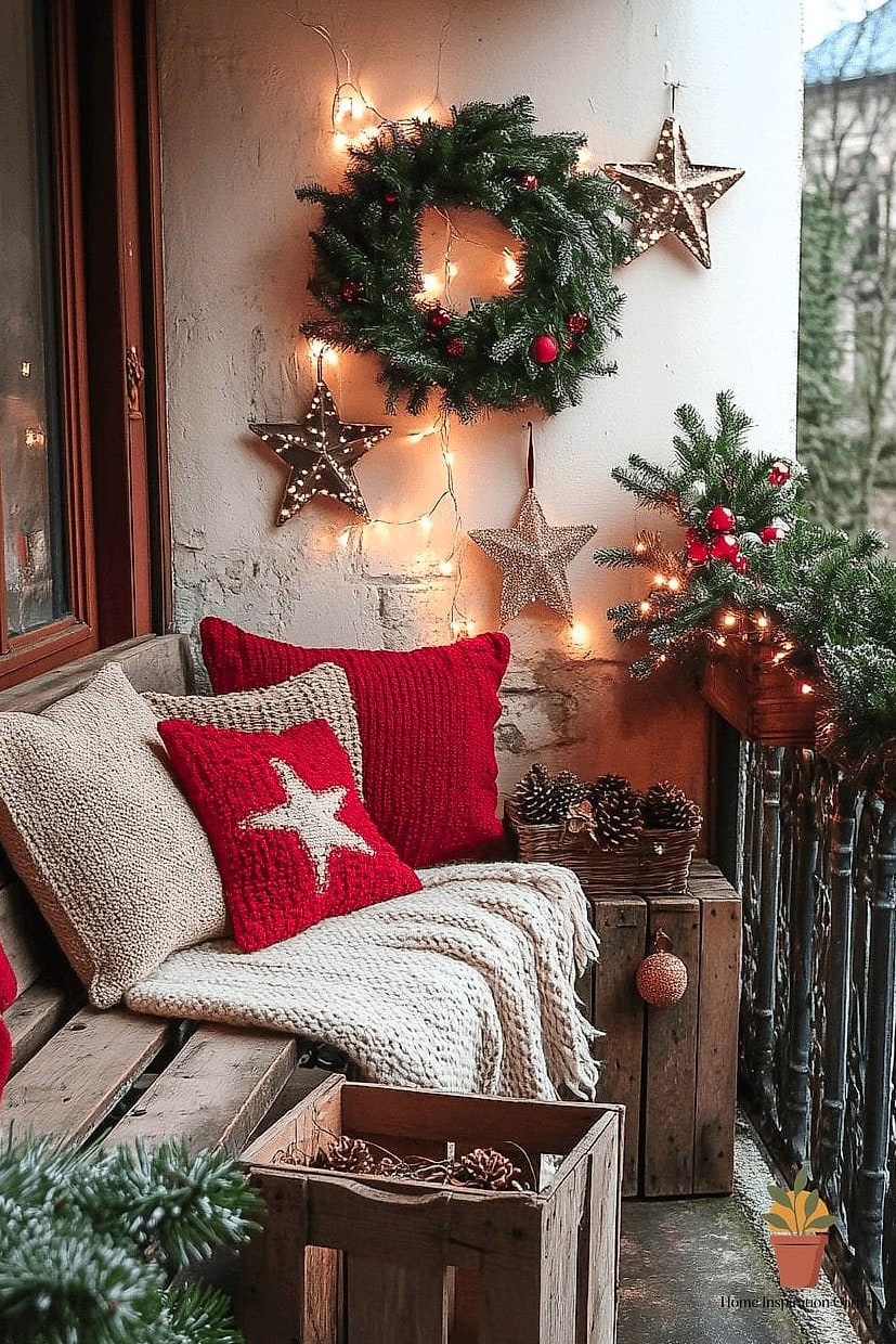 Rustic Wood Crate Planters with Seasonal Greenery