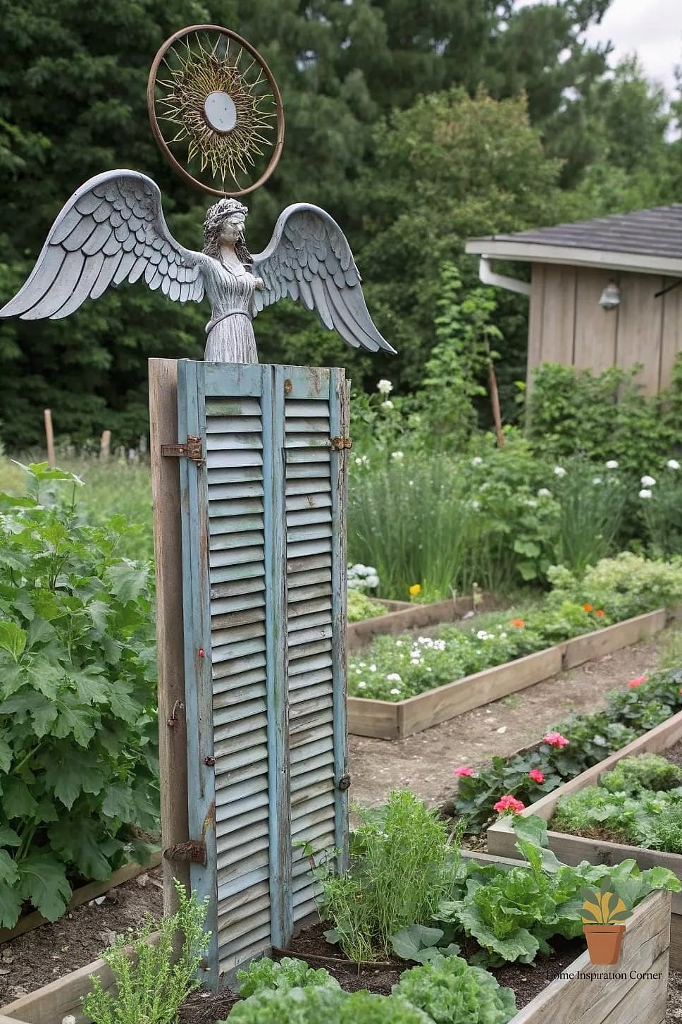 Salvaged Shutter Garden Screen