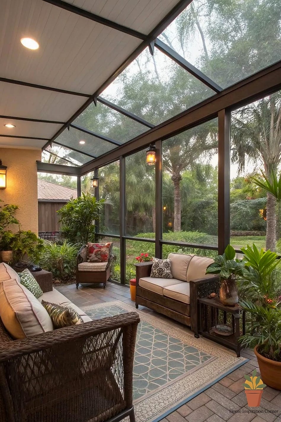 Screened Patio with Fireplace for Bug-Free Evenings