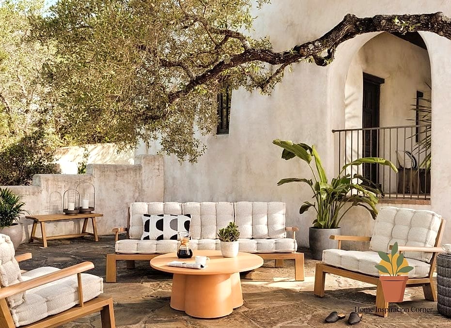 Shaded Lounge Areas with Canopy Umbrellas