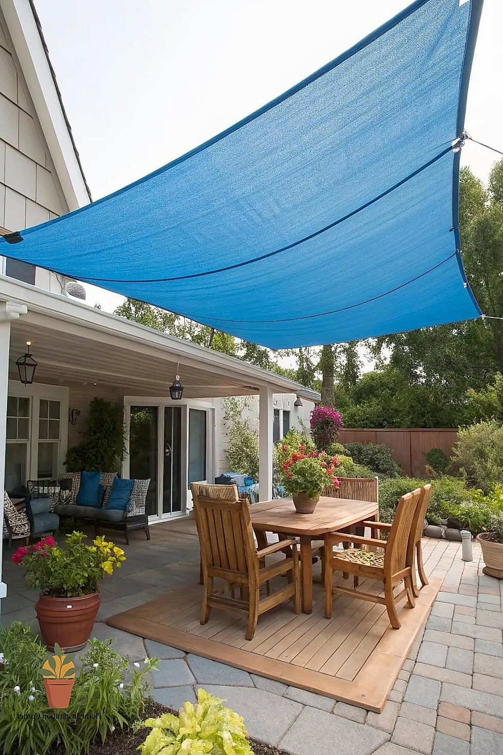 Shade Sail Over a Bare Patio