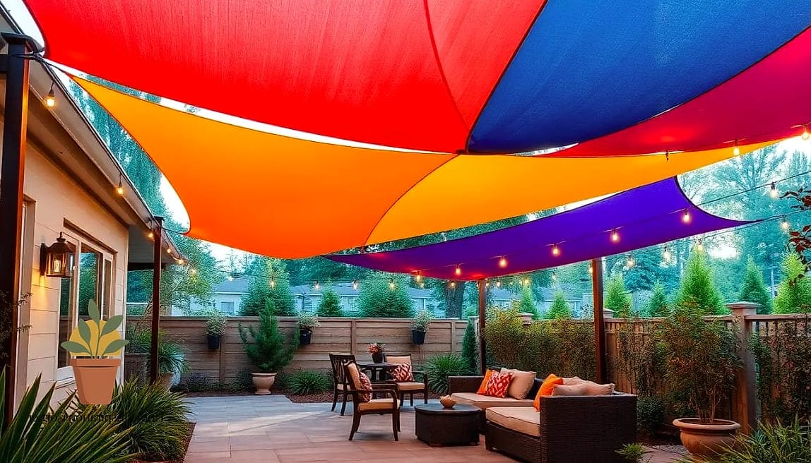 A Shade Sail Instead of a Traditional Umbrella