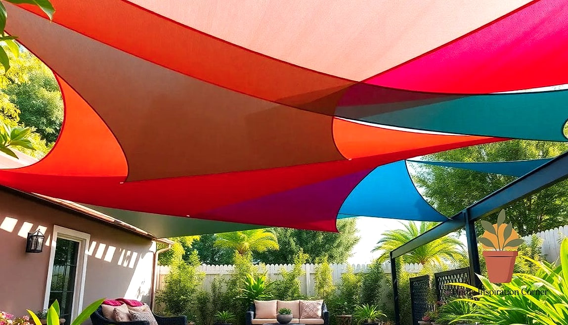 A Shade Sail Positioned for Privacy