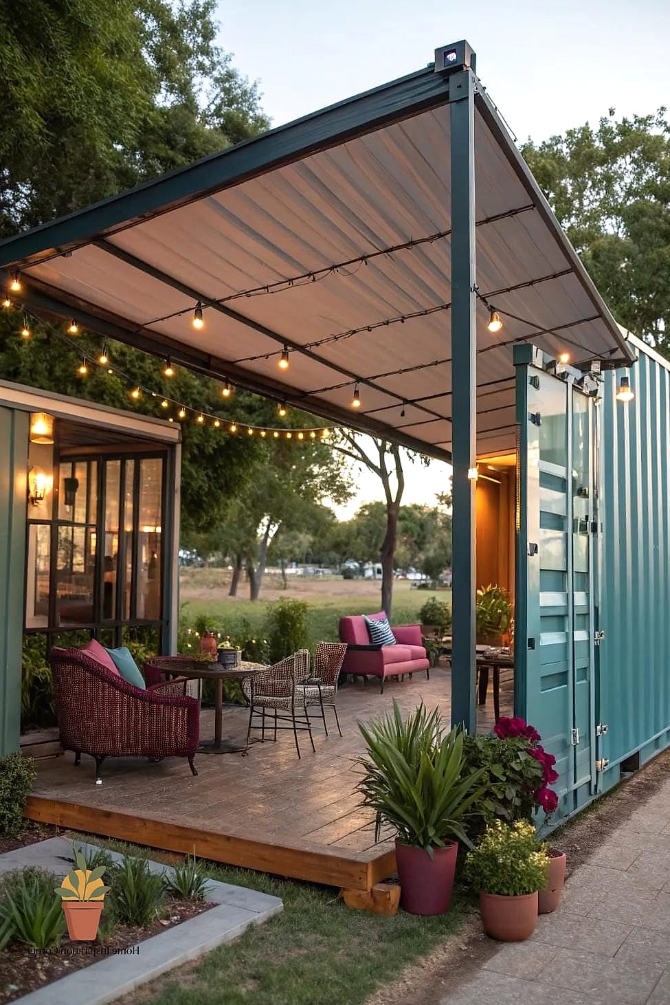 Shipping Container Style Terrace Cover