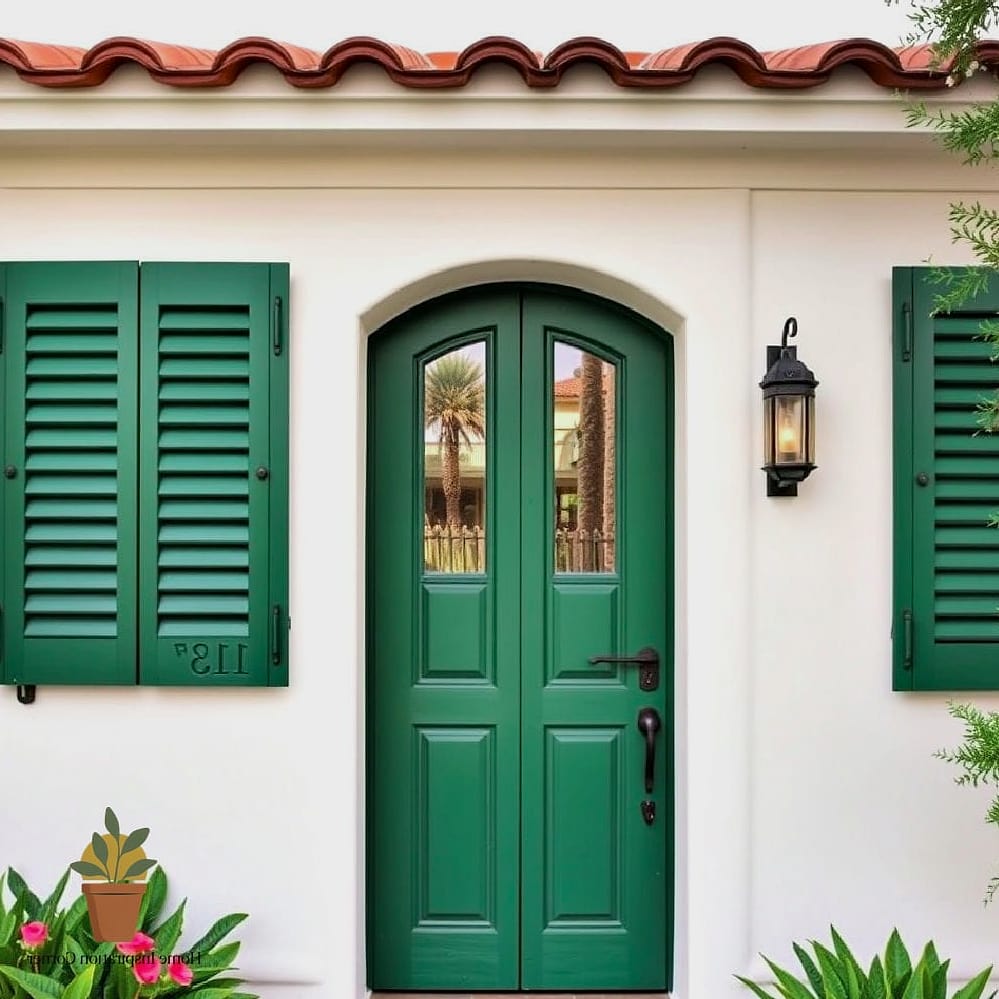 Shutters Painted a Bold Navy