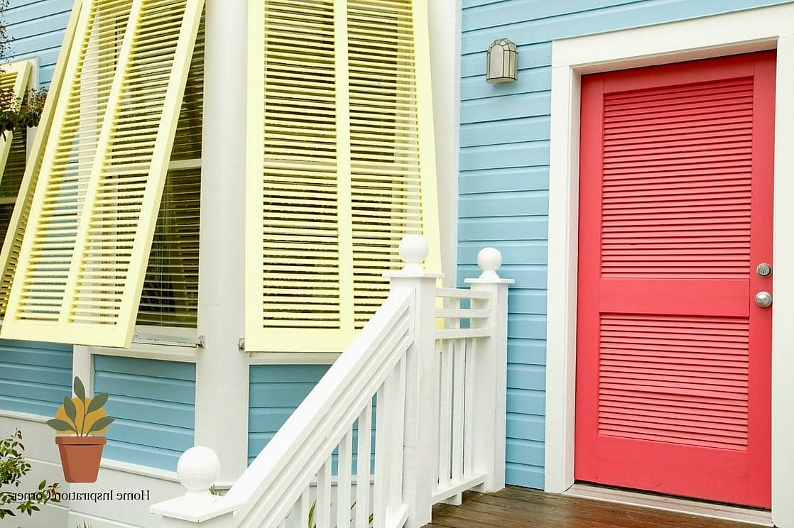 Shutters Painted to Match an Accent Wall Color