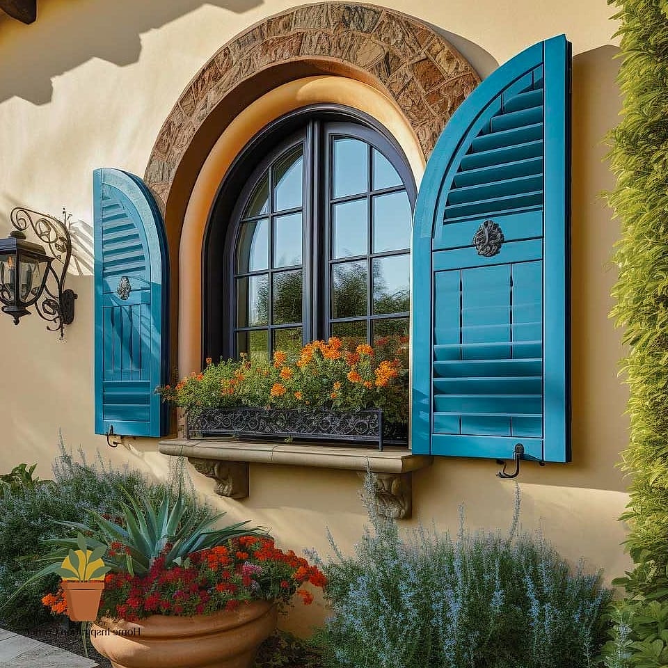 Shutters That Frame an Arched Window