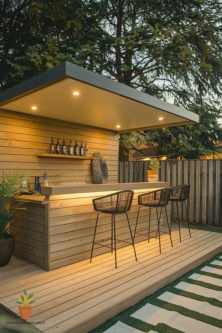 30 Backyard Bar Ideas Designs That Maximize Style and Function 20 Simple Painted Plywood Bar on a Budget