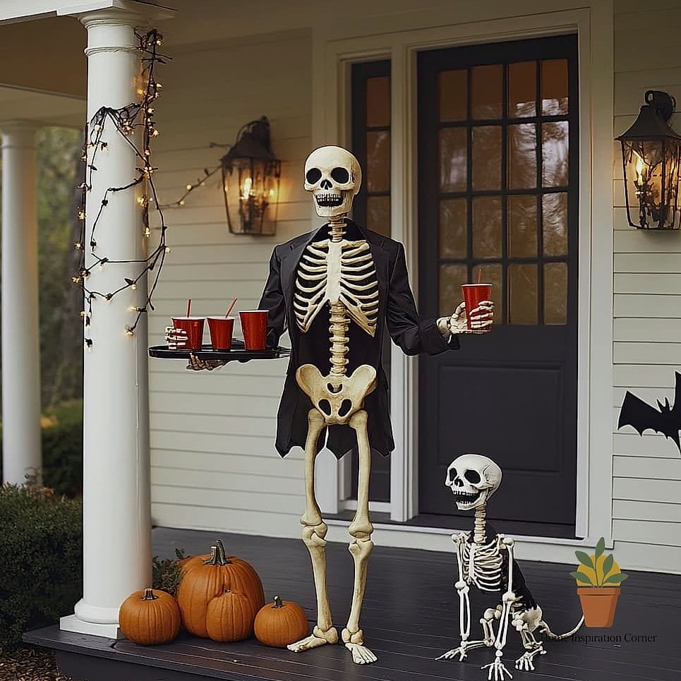 Skeleton Family in the Yard