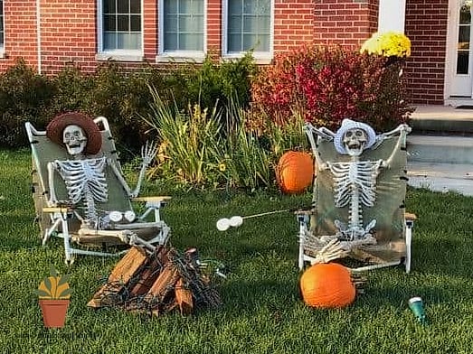 A Skeleton Sitting in a Rocking Chair or Bench