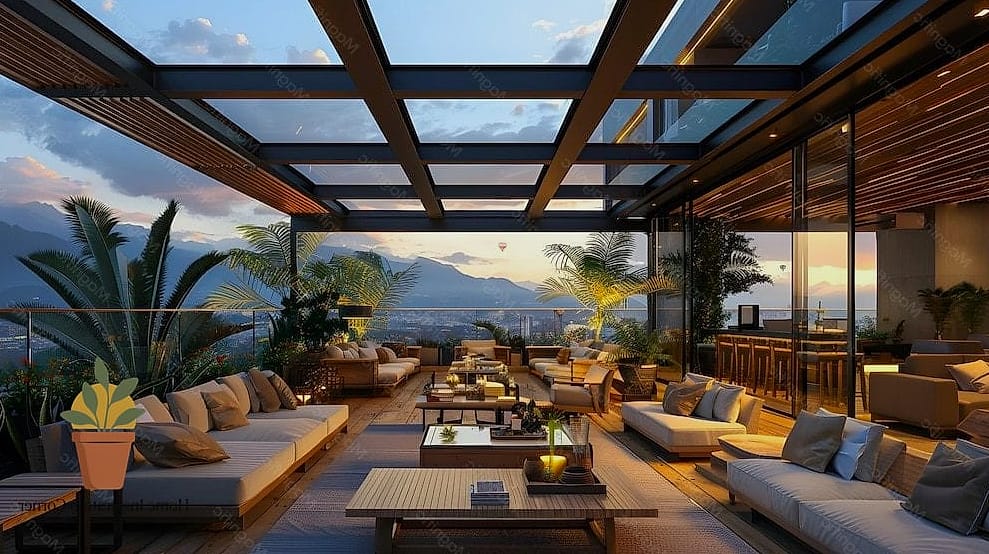 7 Stunning Roof Terrace Design Modern Ideas for Every Budget 7 Sleek Rooftop Lounge with Fire Feature