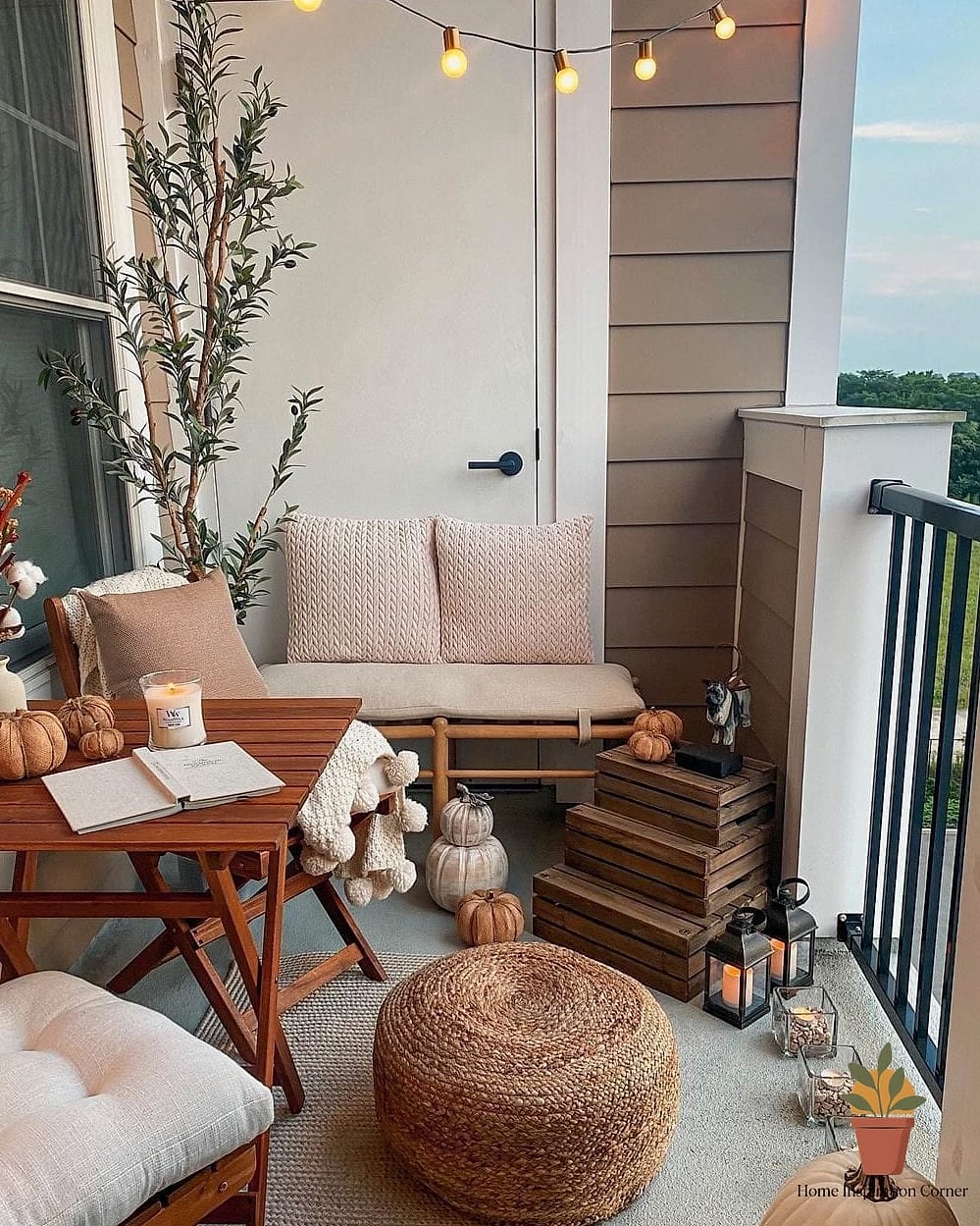 Small Balcony-Style Terrace with Vertical Gardening