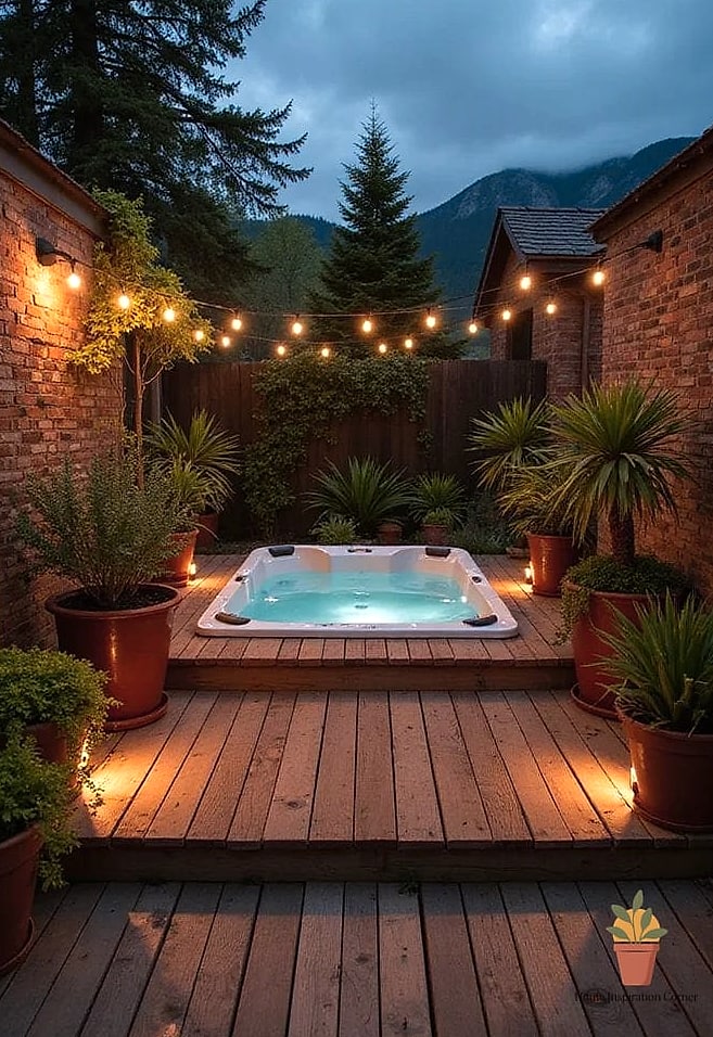 10 Hot Tub Backyard Concepts That Are Actually Achievable on a Budget 4 Small Deck with Built-In Bench Seating