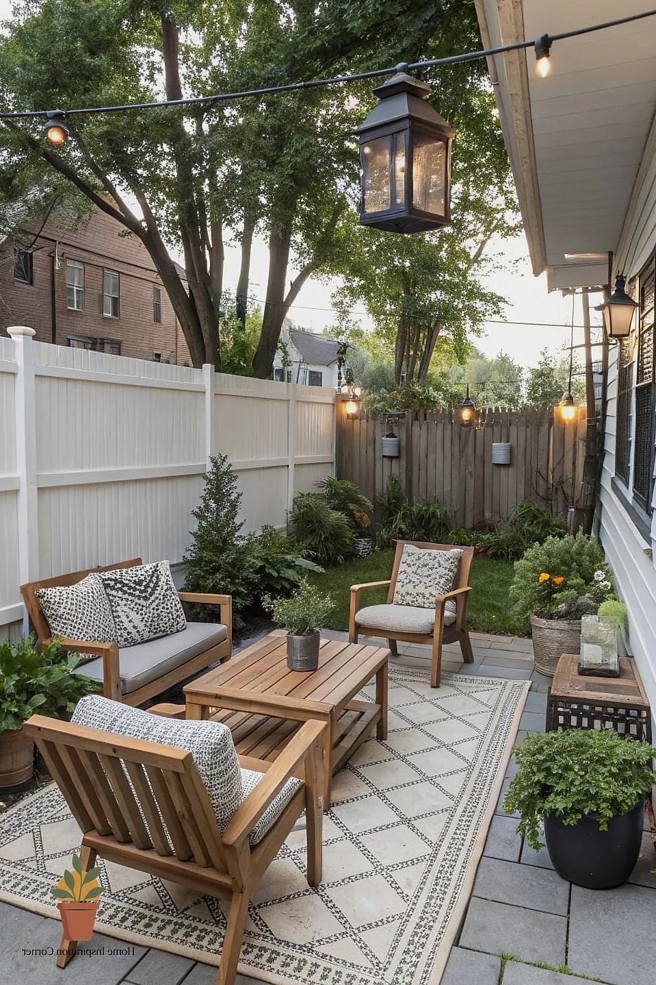 Small Patio with Vertical Garden Wall