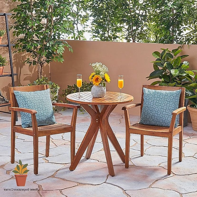 A Small Round Table with Umbrella Hole