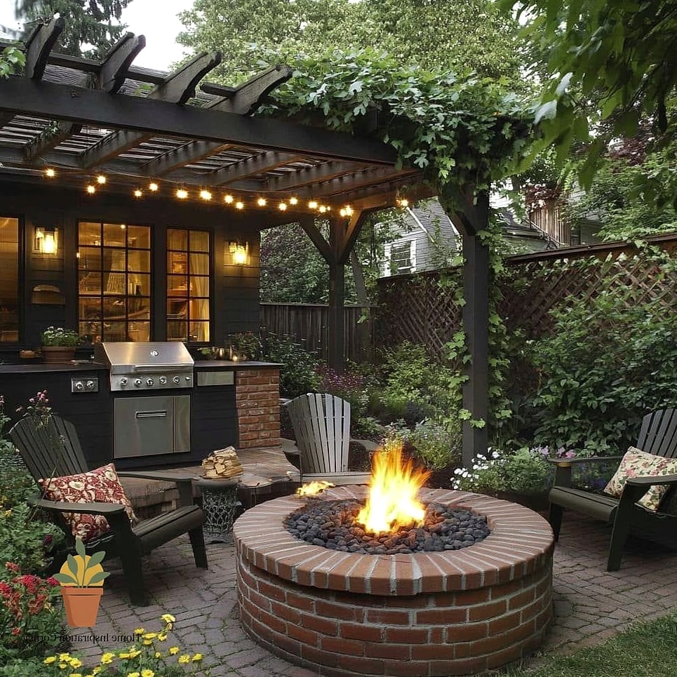 Small Space Fire Pit with Foldable Furniture