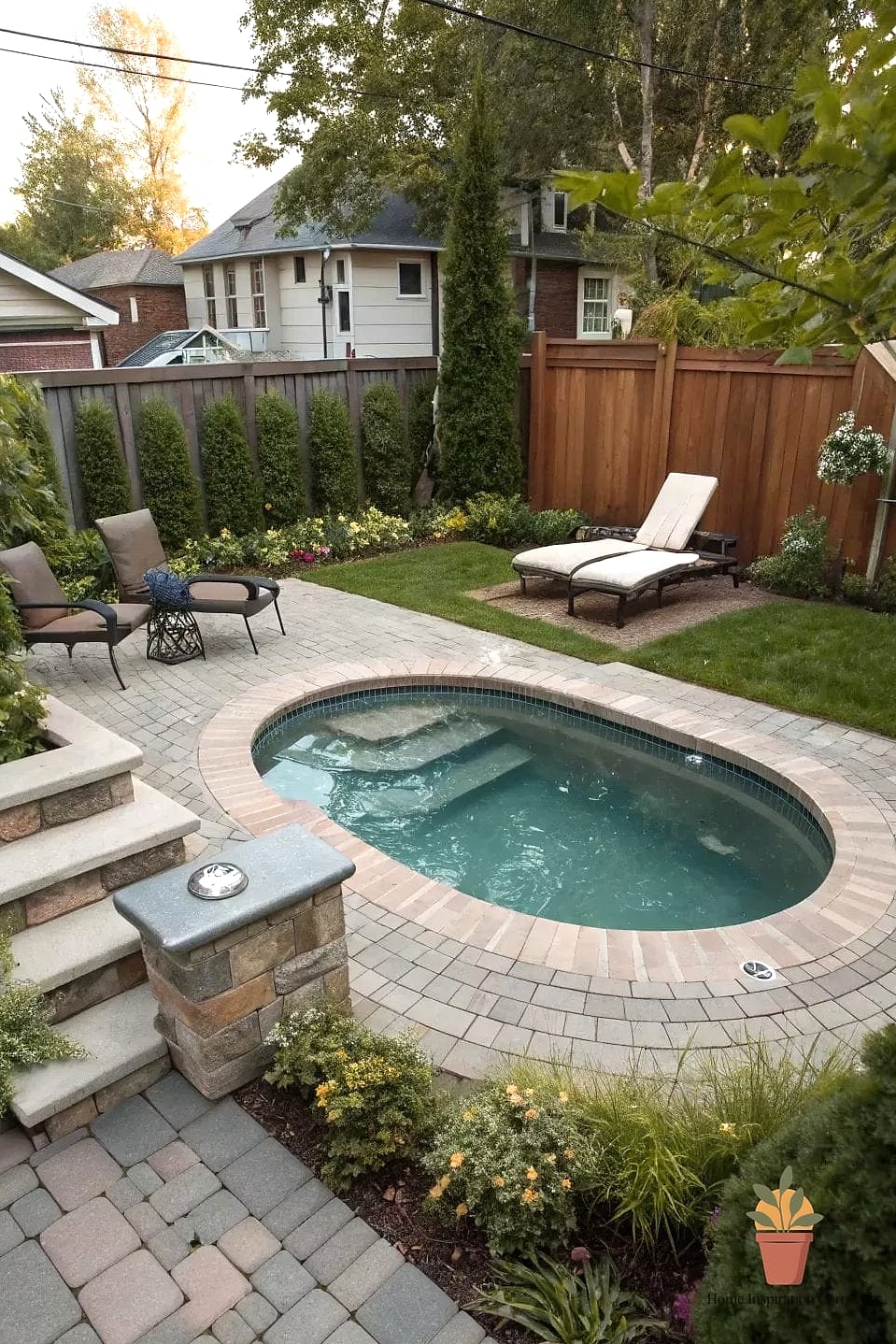 Small Yard Pools with Vertical Landscaping