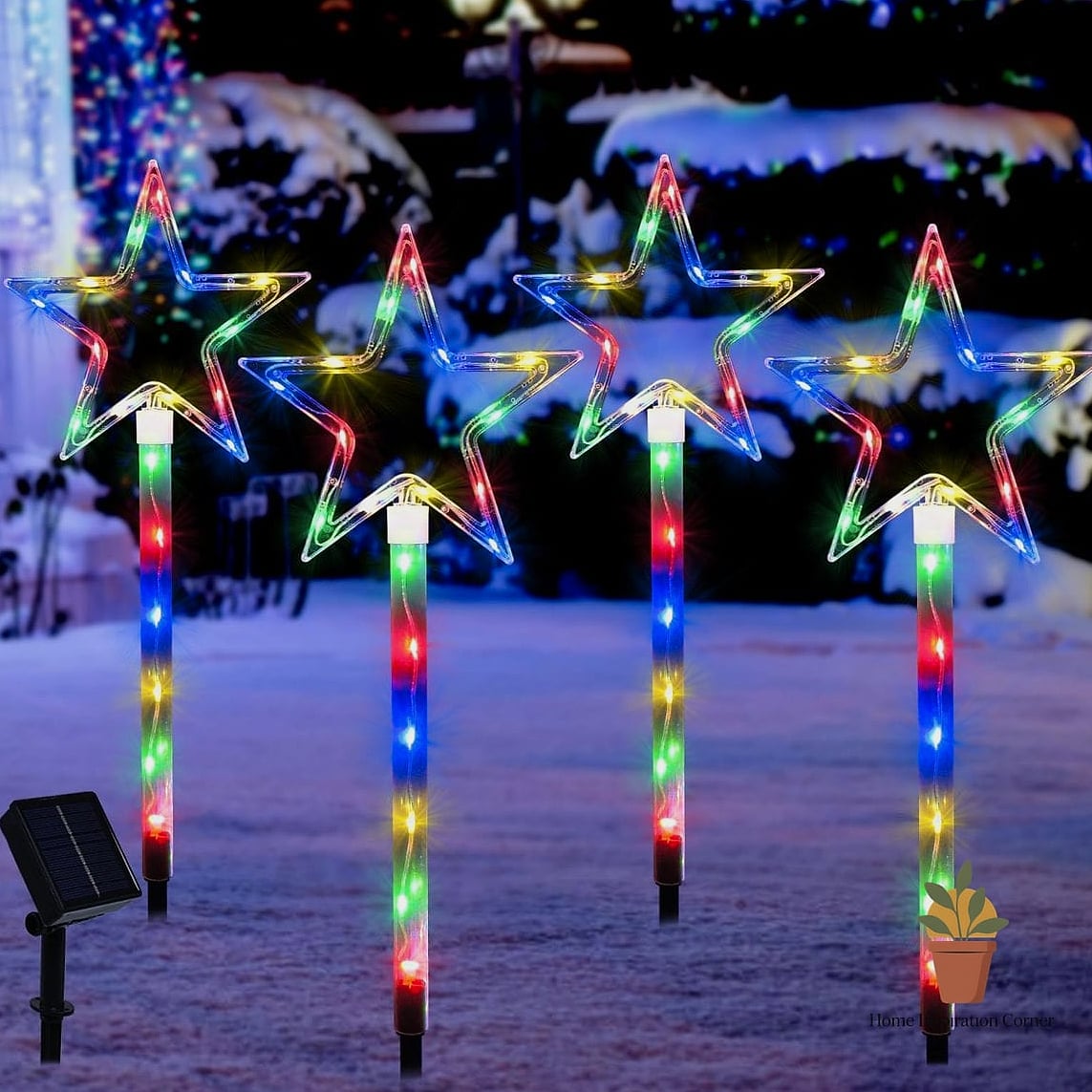 Solar-Powered Color-Changing Uplights