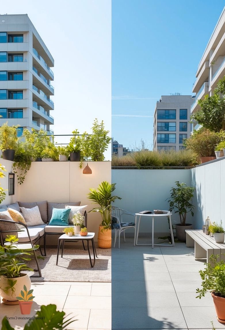 21 Terrace Photoshoot Ideas Before and After Transformations to Inspire 16 Sparse Seating to Sectional Lounge Layout