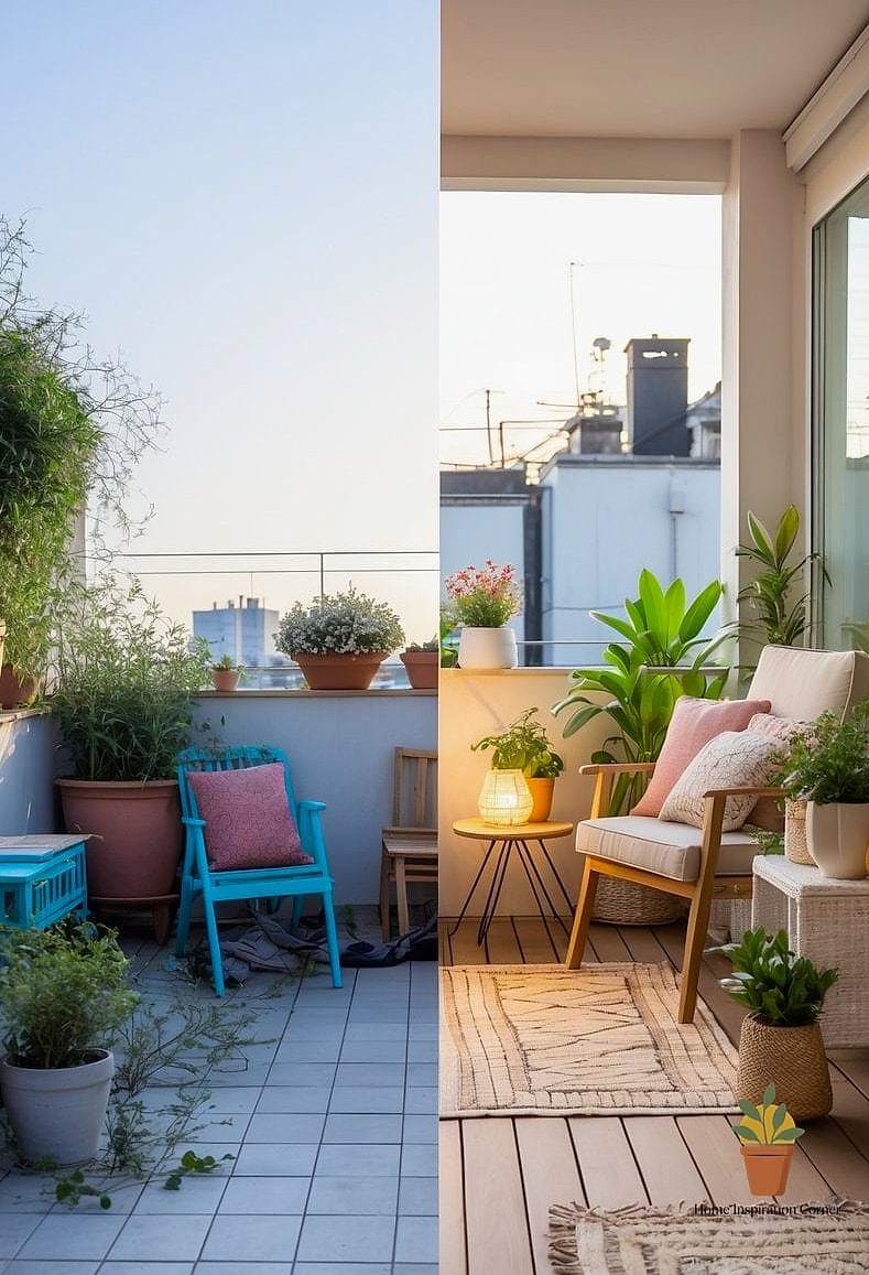 22 Terrace Decoration Before and After Transformations to Inspire 19 Sparse Terrace Layered with Mixed-Height Plant Displays