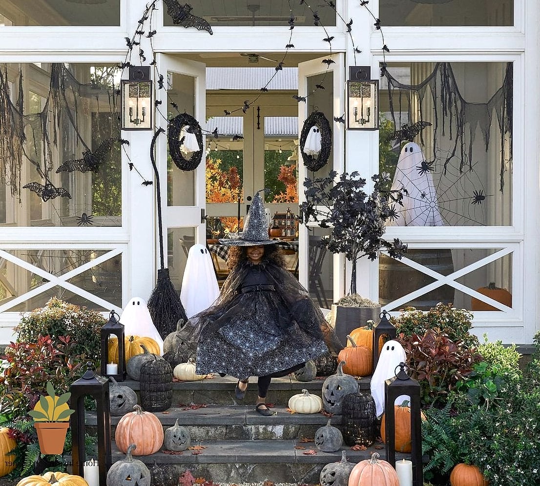 Spiderwebs Stretched Across Porch Railings