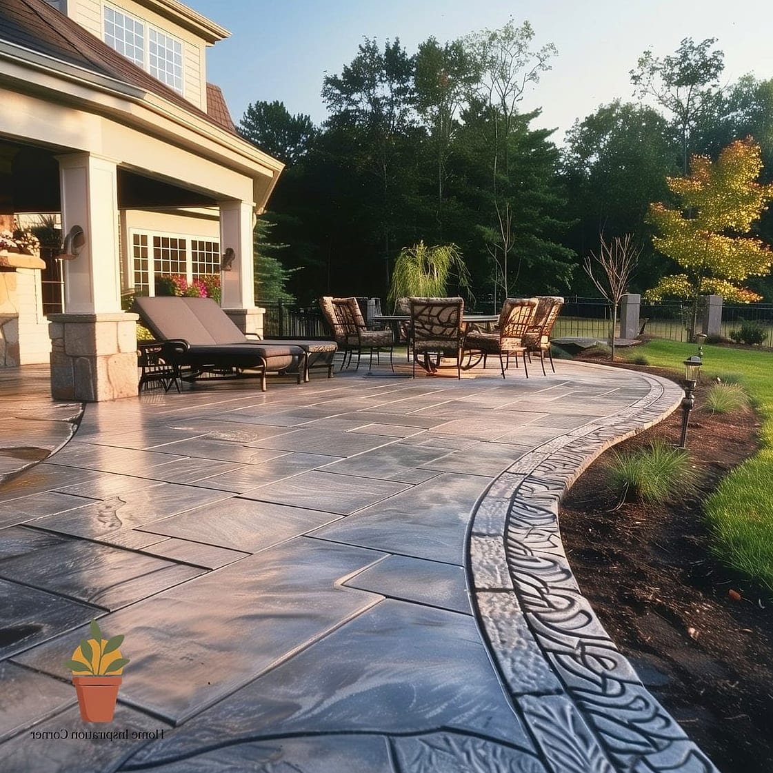Stamped Cement That Mimics Natural Stone