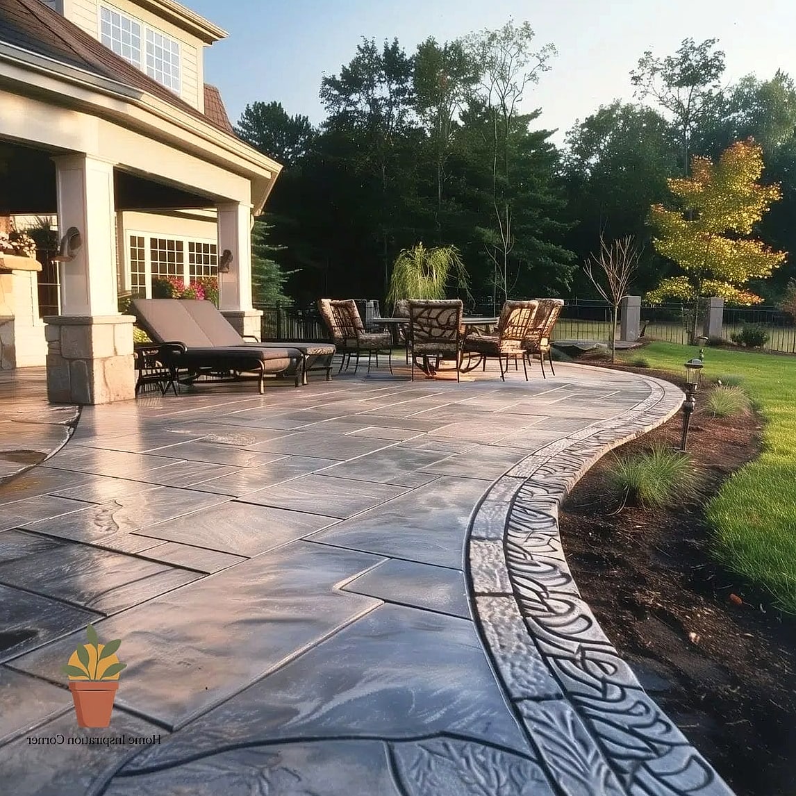 Stamped Concrete Patio Mimicking Natural Stone