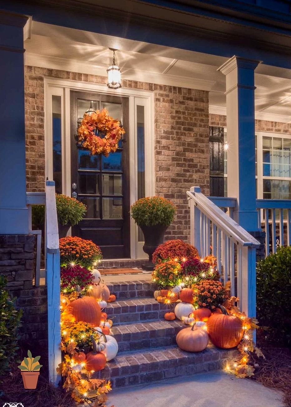Statement Front Door Colors with Seasonal Accents