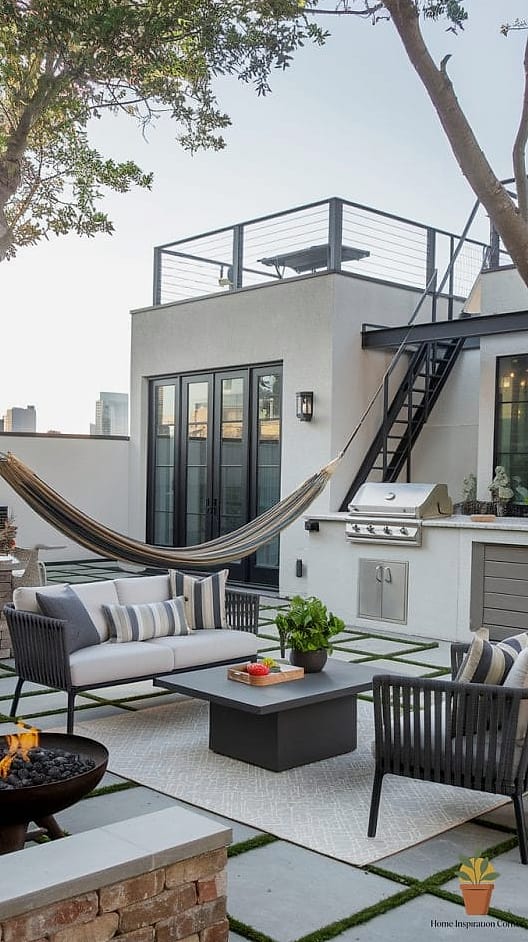 25 Home Terrace Ideas Ideas That Will Transform Your Space 17 Statement Outdoor Rug in Bold Pattern
