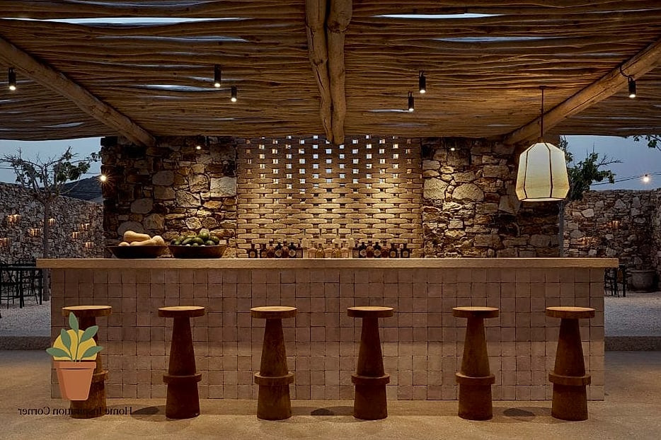 The Stone-Clad Built-In Bar