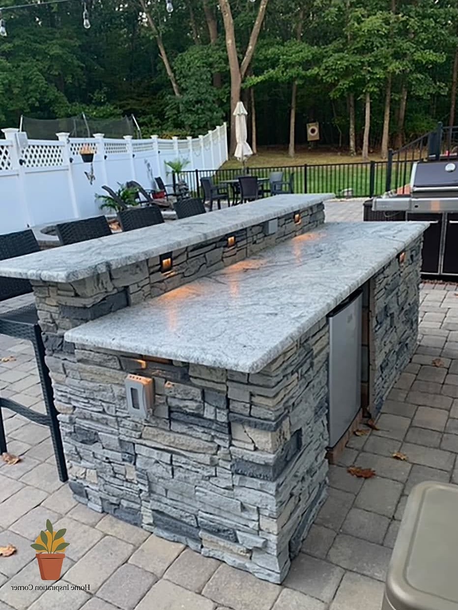 Stone-Clad Bar for a Natural Look