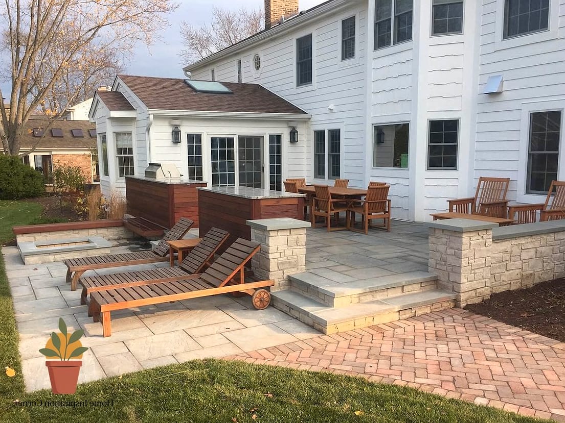 Stone Paver Flooring With Fire Pit