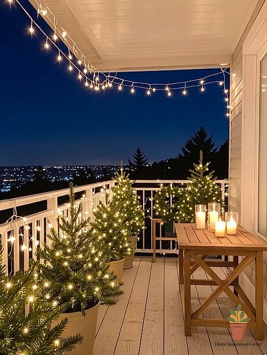 String Lights Along the Railing