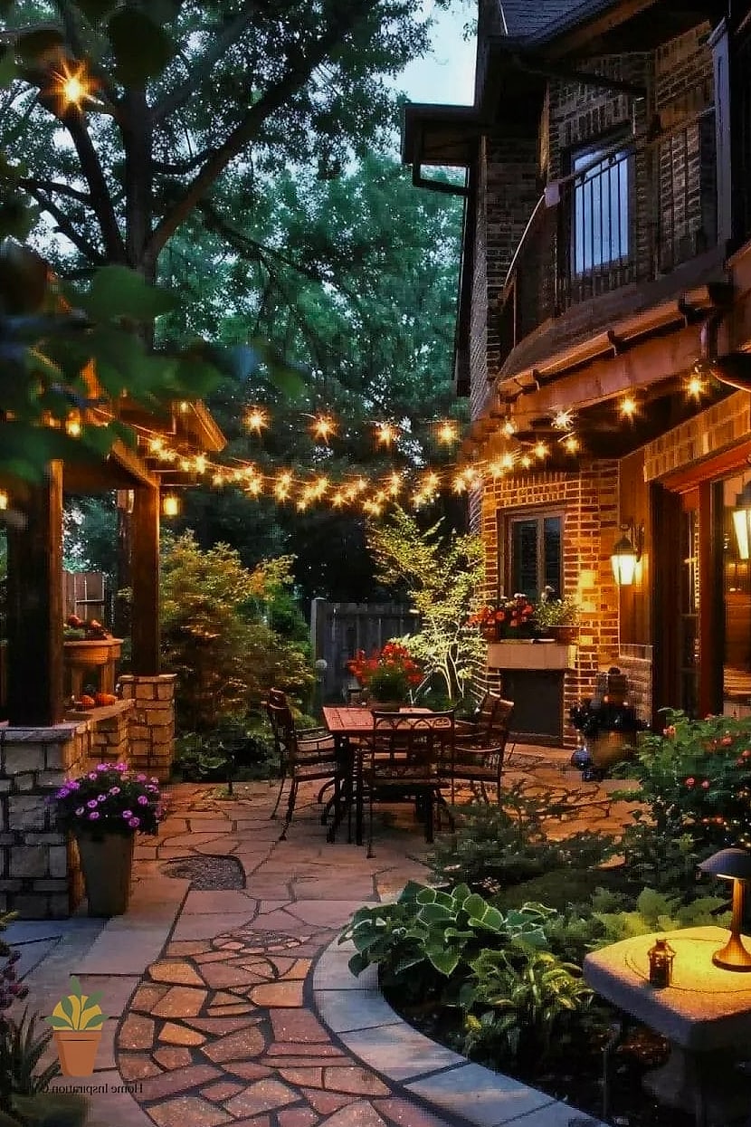 15 Patio Decorating Ideas Photos That Will Inspire Your Next Project 3 String Lights Draped in a Zigzag Pattern