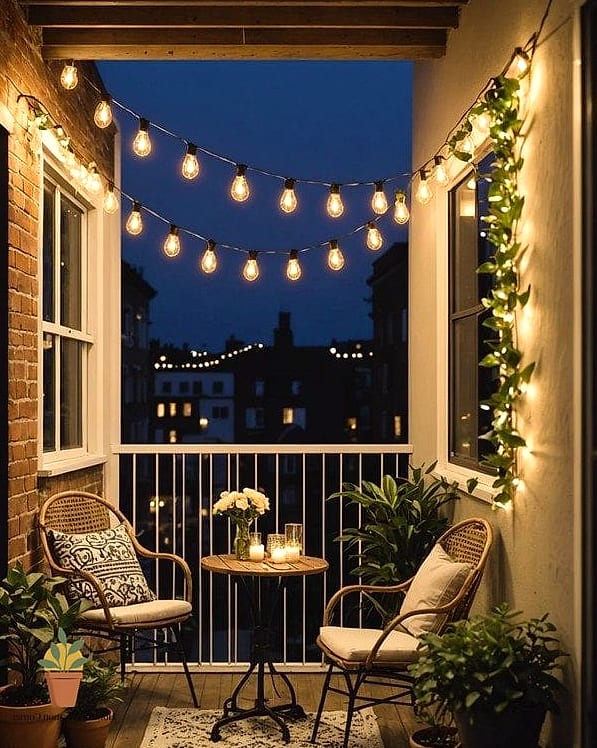 String Lights and Lanterns for Evening Ambiance